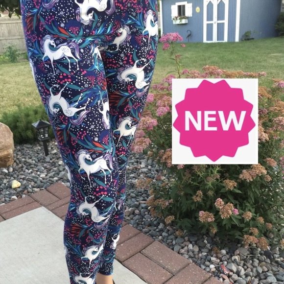 Womens Leggings, Unicorn Print, Buttery Soft Yoga Pants, Size OS or S/M/L - Picture 5 of 10